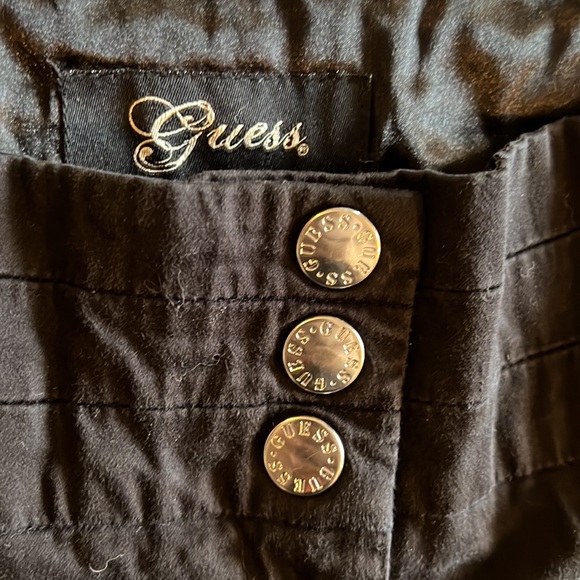 GUESS Black Three Silver Snap Waistband Shorts size 30 - Picture 3 of 9